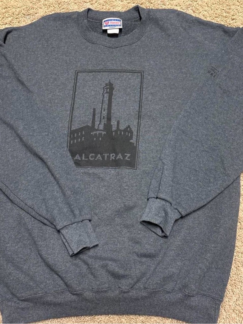 Charcoal Alcatraz Graphic Crewneck Sweatshirt